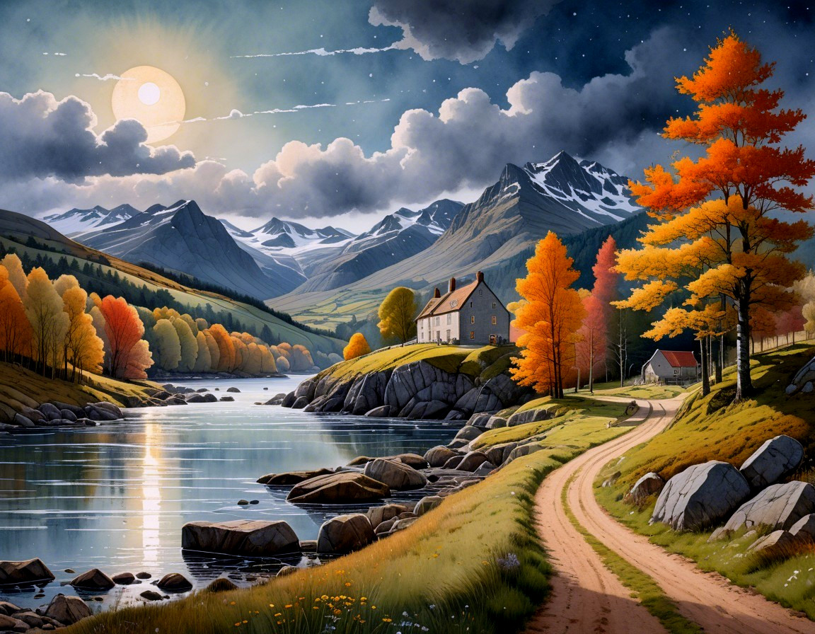Autumn by the Winding River