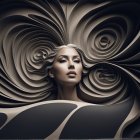 Winter Night Landscape with Snow-Covered Terrain