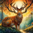 Vibrant Sunset Over Tranquil River and Castle Landscape