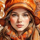 Portrait of a Young Woman in Autumn Colors
