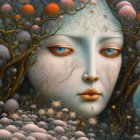 Surreal Portrait of a Woman Merging with Flora