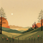 Abstract Representation of London with Iconic Landmarks