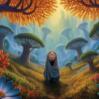 Vibrant Fantastical Landscape with Whimsical Trees