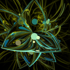 Minimalist Night Landscape with Luminous Orb and Figure