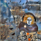 Stylized Portrait of Woman Amidst Nature's Beauty