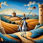 Vibrant Landscape with Rolling Hills and Castles