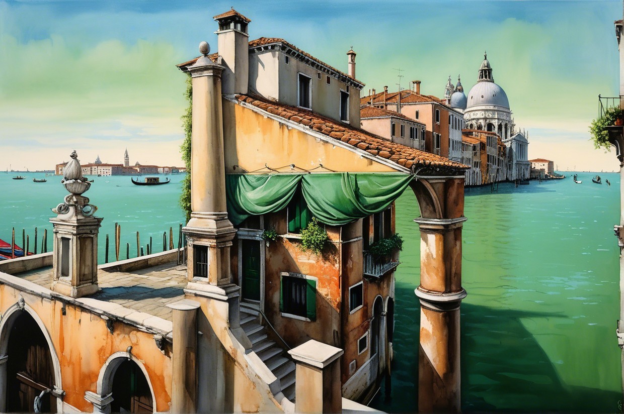 Serene Venice View with Elegant Architecture and Waterways