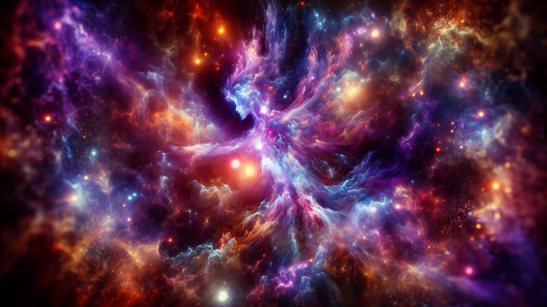 Vibrant Cosmic Scene with Stars and Nebulae