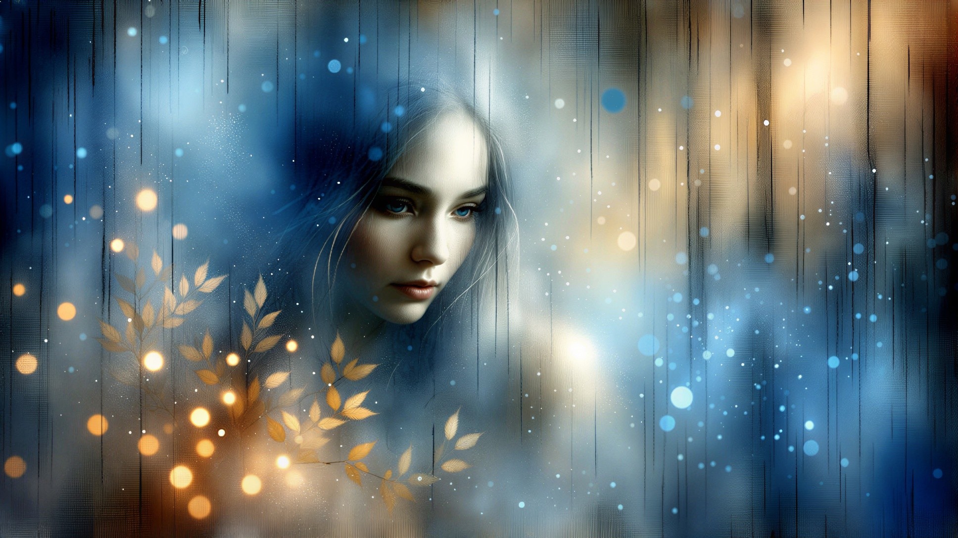Ethereal figure in a dreamy, abstract background