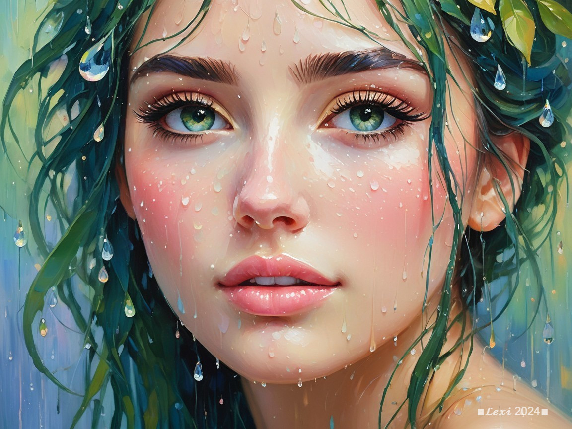 Close-Up Portrait of a Young Woman with Green Eyes