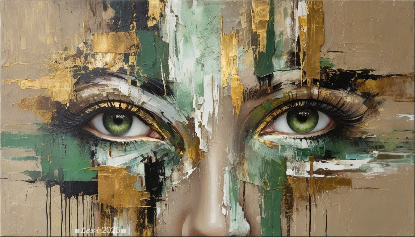 Close-Up of Expressive Eyes with Abstract Background