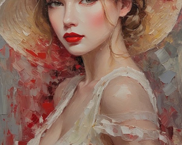 Portrait of a Young Woman with Floral Accents