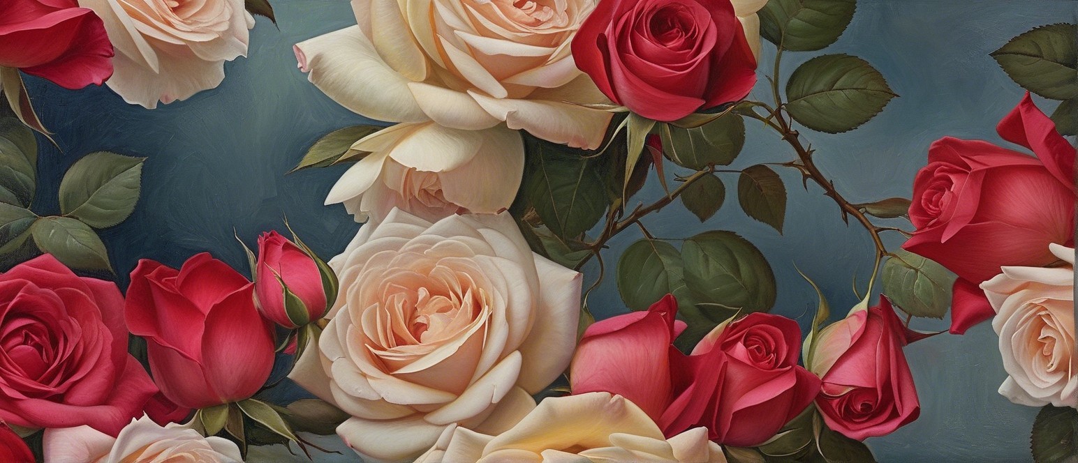 Vibrant Roses in Various Shades on Canvas