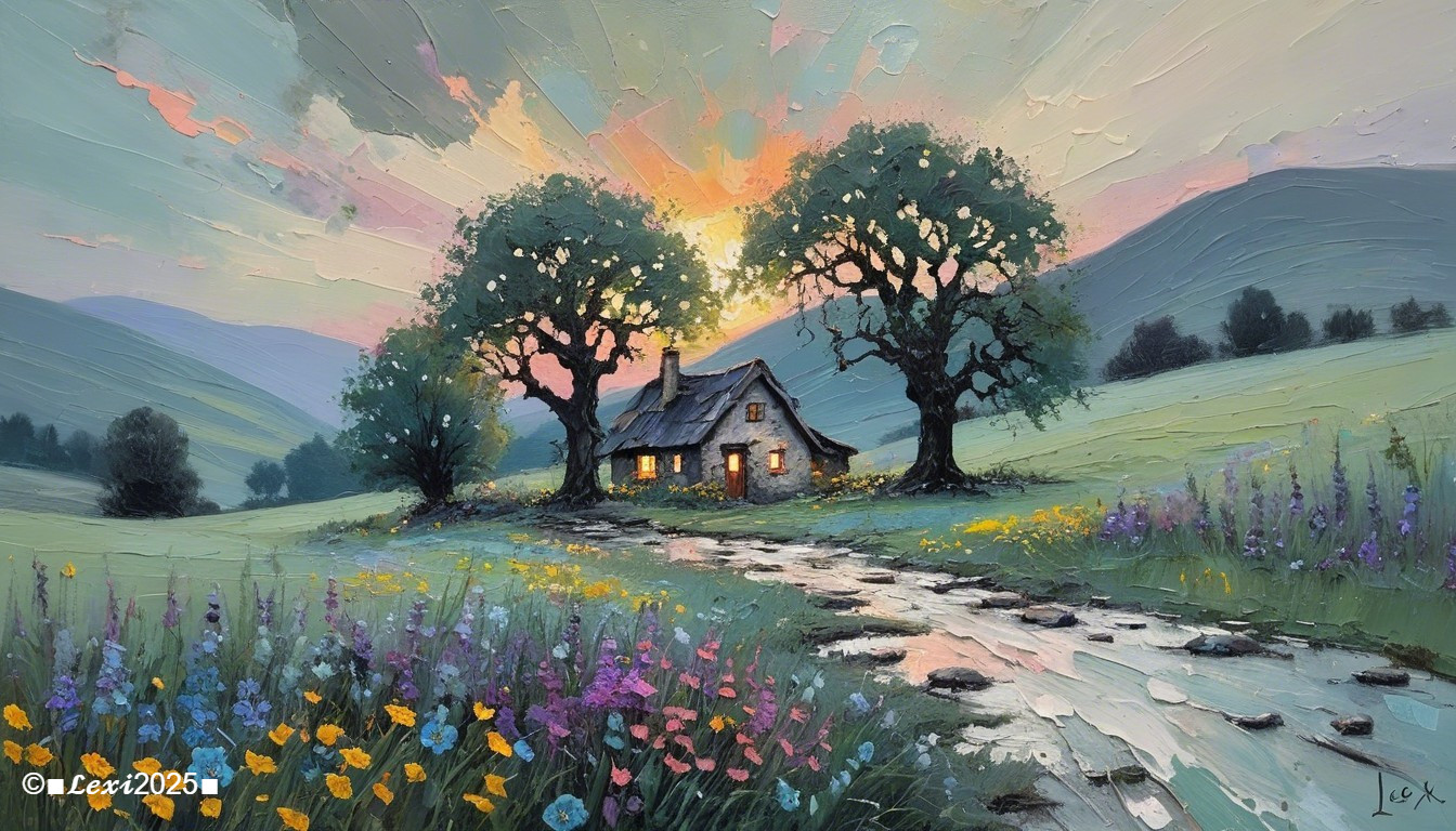 Charming Cottage Surrounded by Trees and Wildflowers