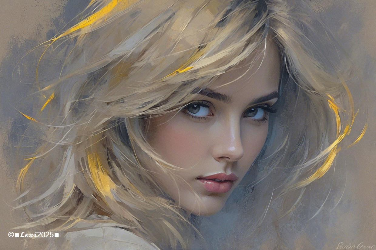 Close-up Portrait of a Young Woman with Blonde Hair
