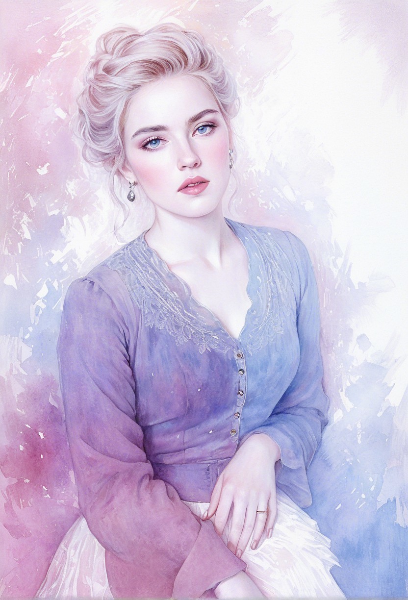 Delicate Portrait of a Young Woman with Soft Features