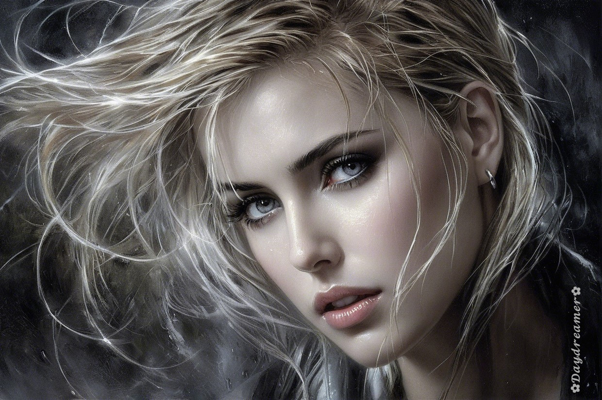 Portrait of a Young Woman with Tousled Blonde Hair