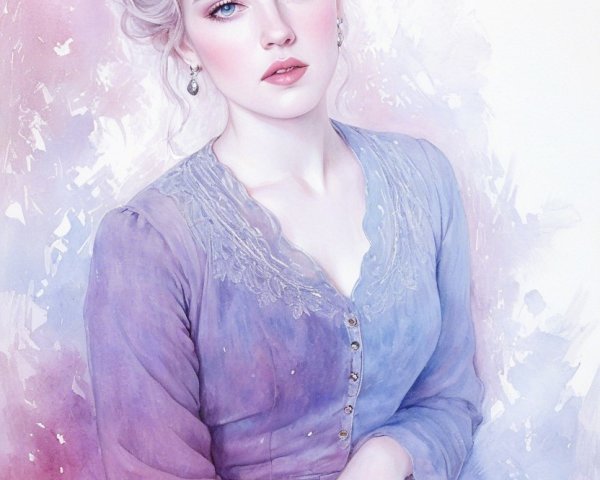 Delicate Portrait of a Young Woman with Soft Features