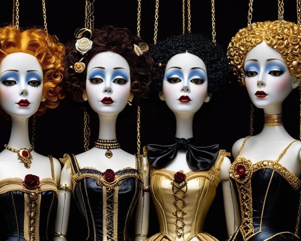 Porcelain Dolls with Unique Styles and Accessories