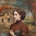 Vibrant Coastal Houses on Rocky Cliff at Sunset