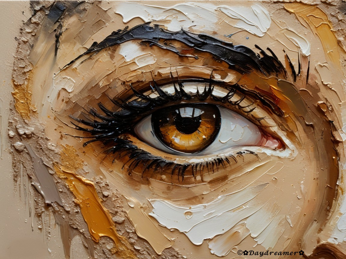Detailed Close-Up of a Brown Eye with Textured Skin