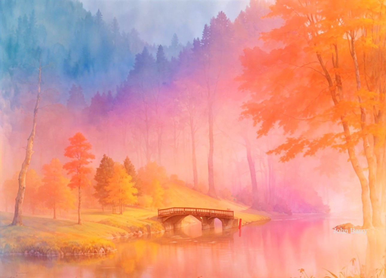 Serene Autumn Landscape with River and Foliage