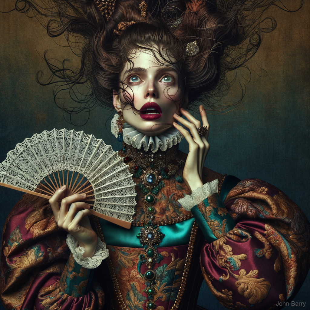 Portrait of a woman in elaborate historical attire