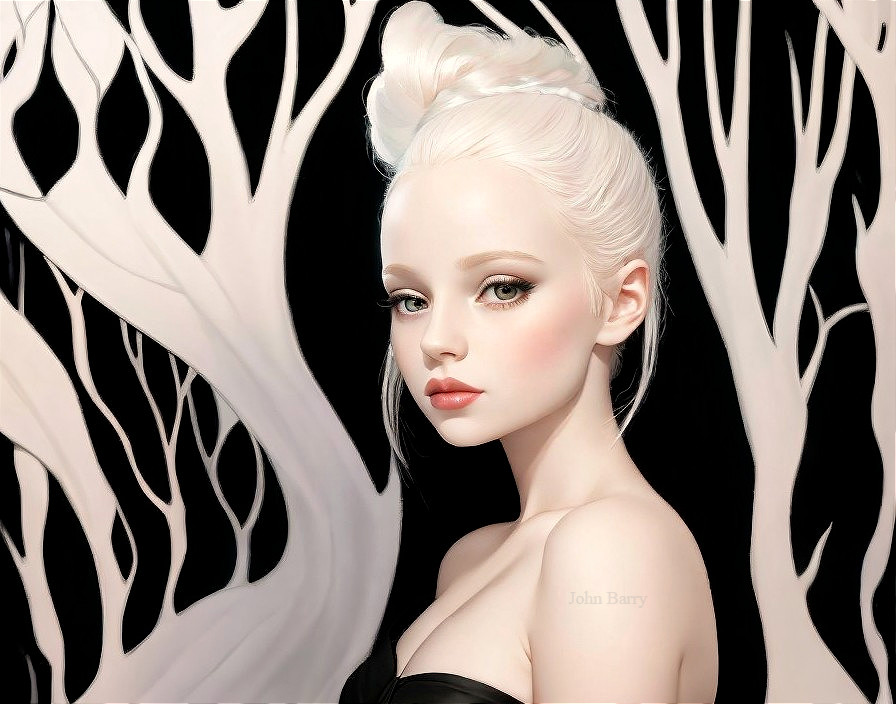 Serene Portrait of a Young Woman with Blonde Hair