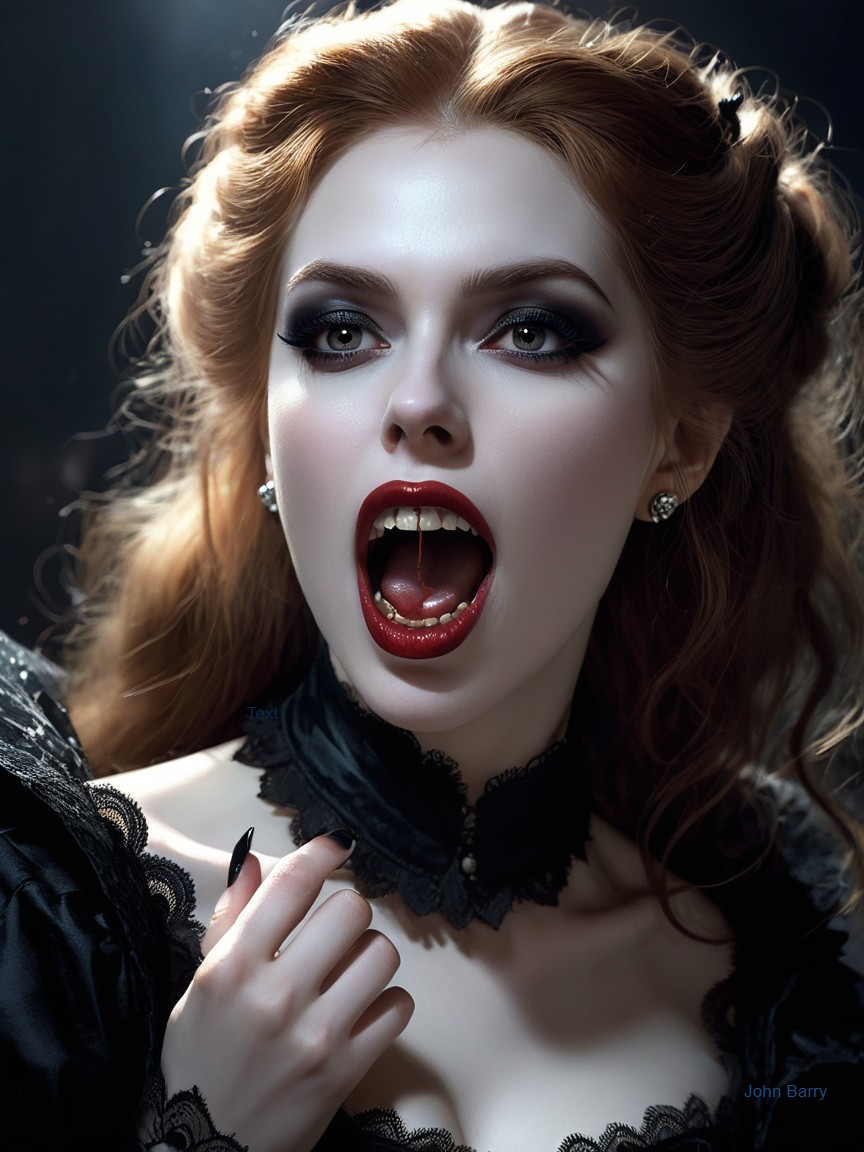 Vampire-Themed Portrait of a Pale-Skinned Woman