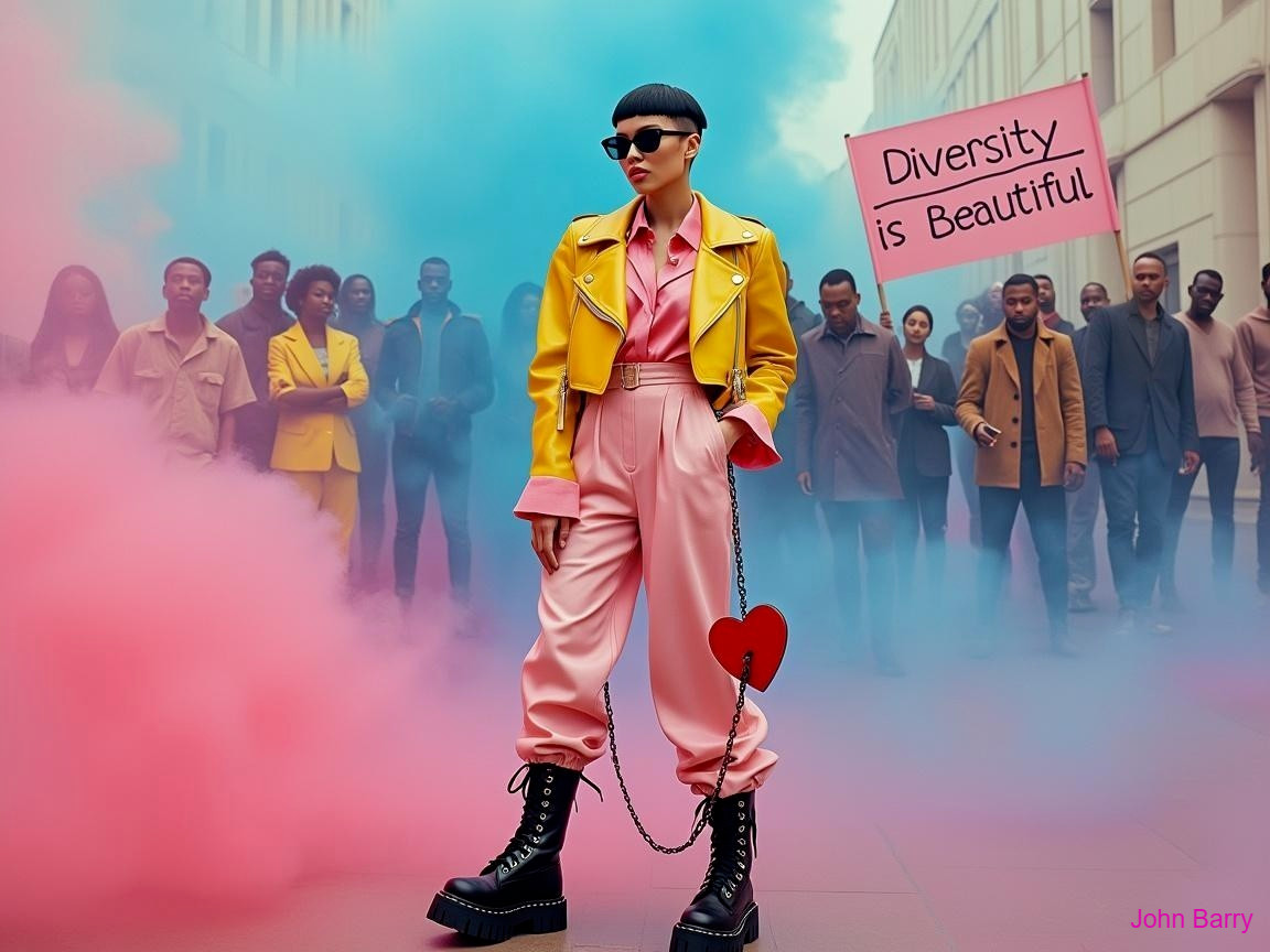 Vibrant Outfit and Celebration of Diversity Scene