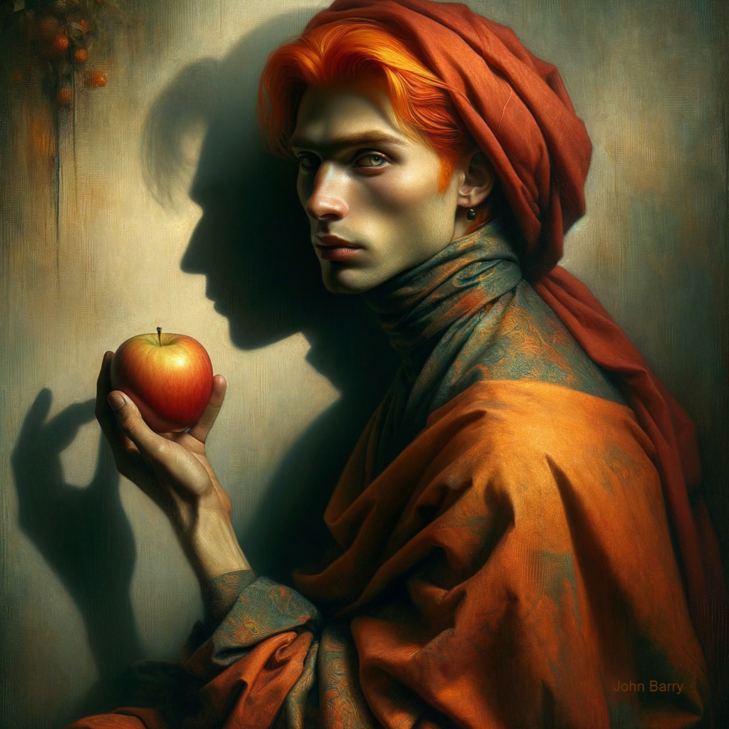 Portrait of a Young Man with Orange Hair and Turban