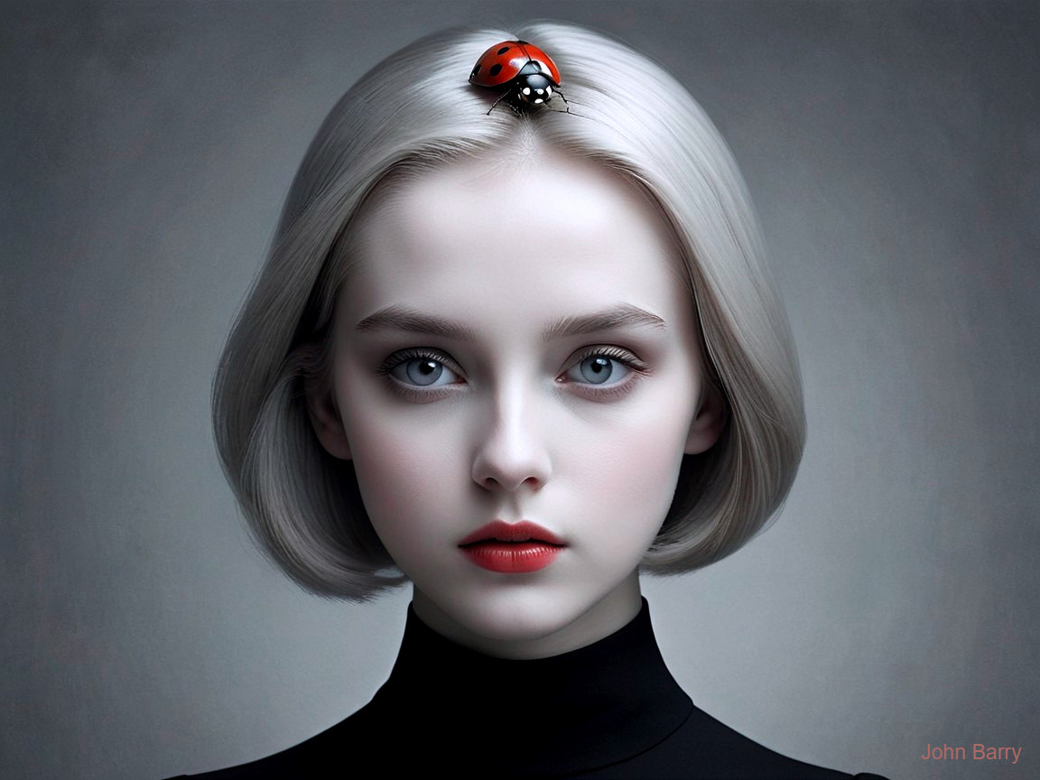Portrait of a Young Woman with Platinum Blonde Bob
