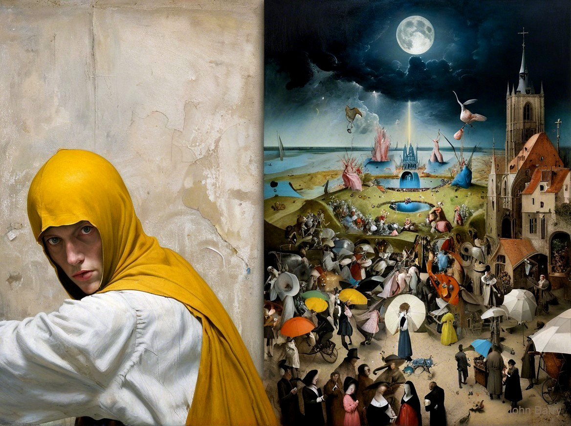 Contrasting Artworks: Introspection and Surreal Chaos