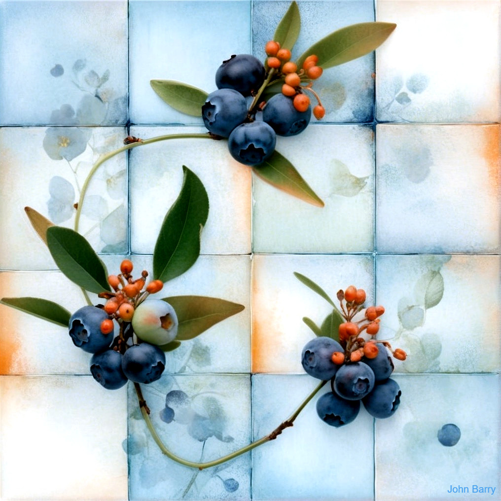 Vibrant Composition of Blueberries and Orange Berries