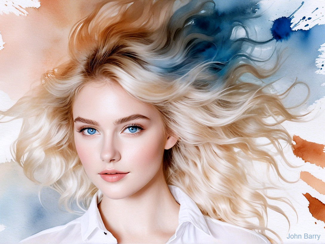 Close-up Portrait of a Young Woman with Blonde Hair