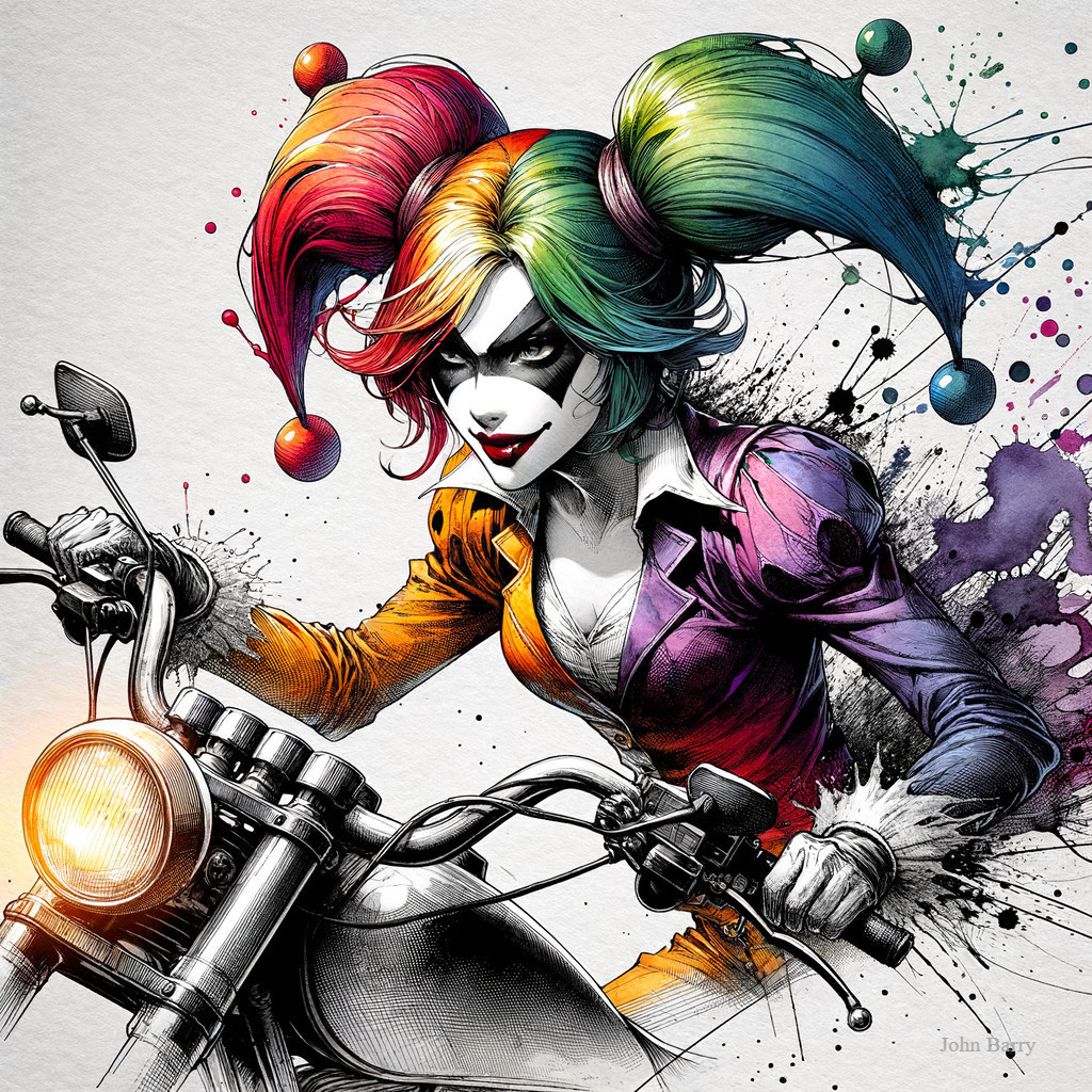 Dynamic Character Illustration with Colorful Pigtails