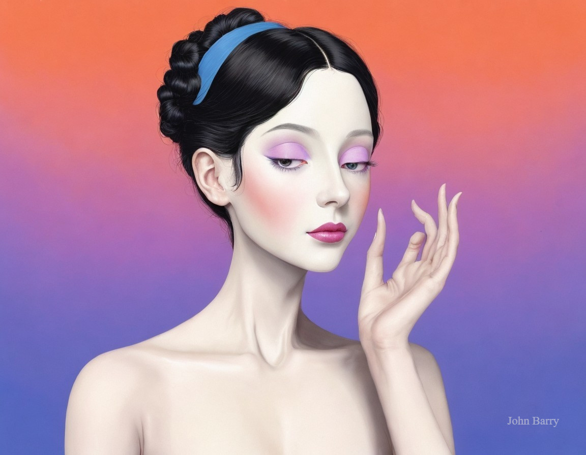 Serene Portrait of a Woman with Elegant Features