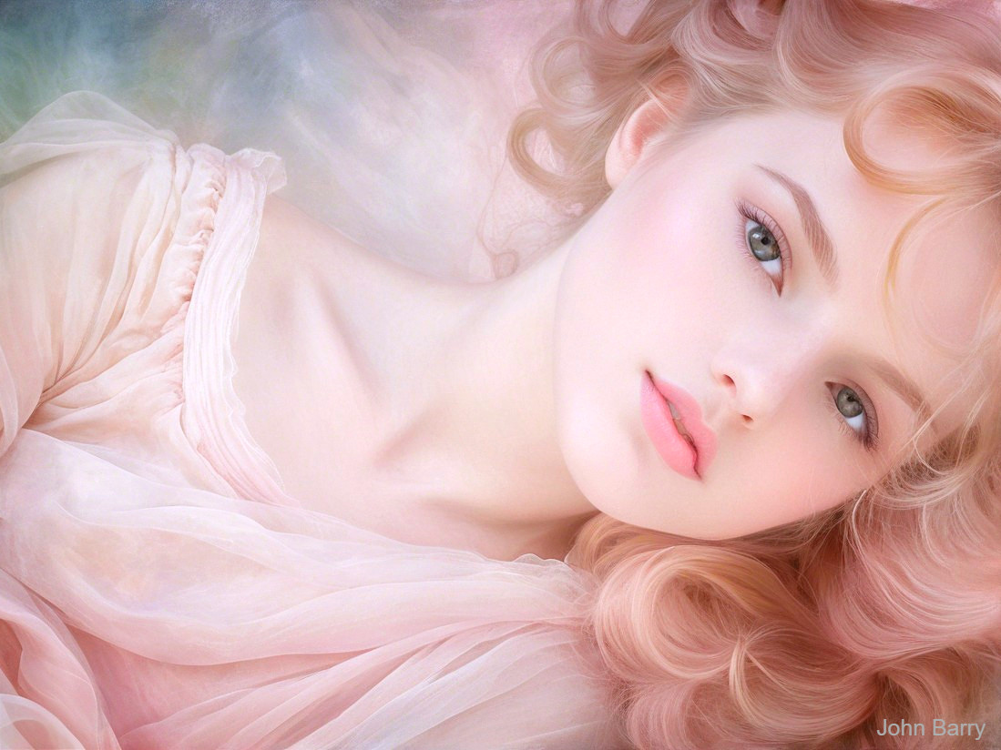 Portrait of a young woman with delicate features