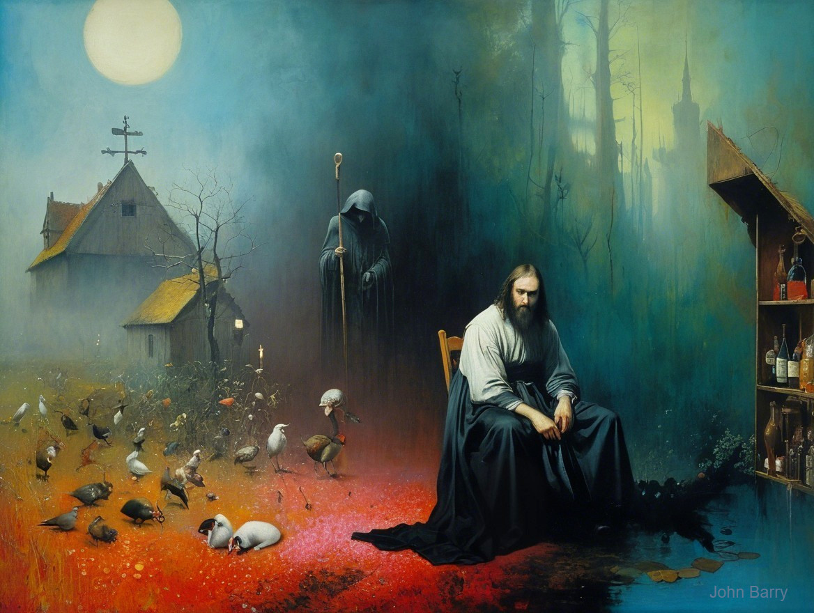 Surreal Landscape of Contrasting Colors and Themes