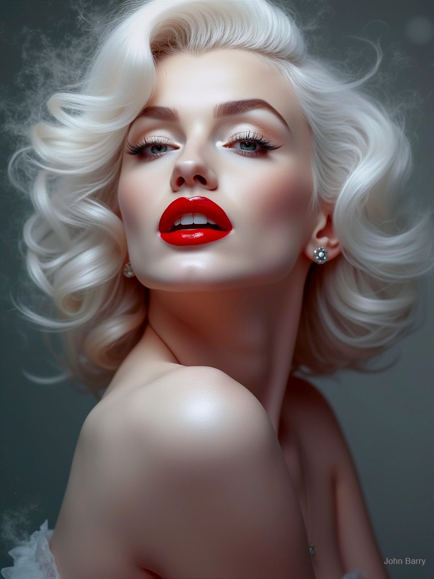 Glamorous Portrait of a Woman with Platinum Curls