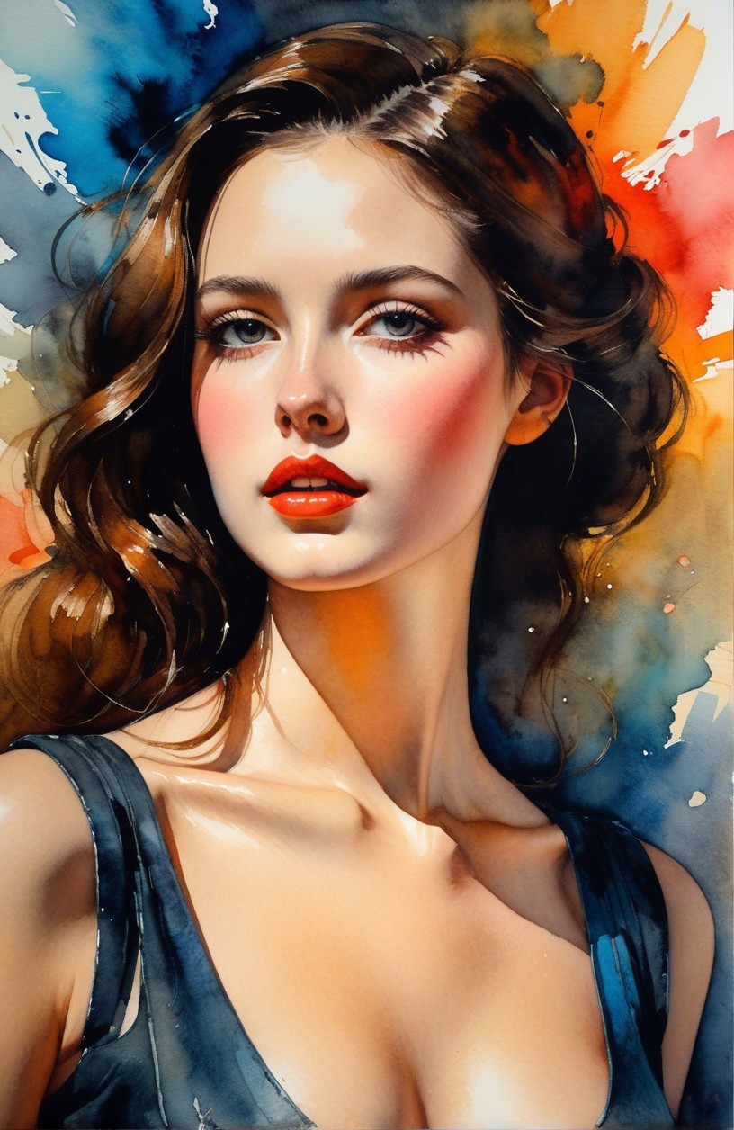 Portrait of a Young Woman with Vibrant Background