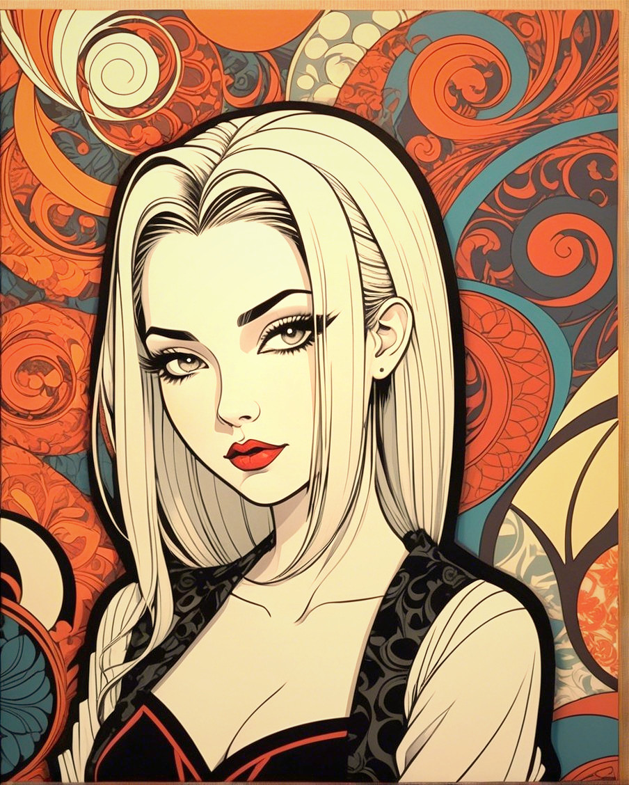 Portrait of a Young Woman with Platinum Blonde Hair