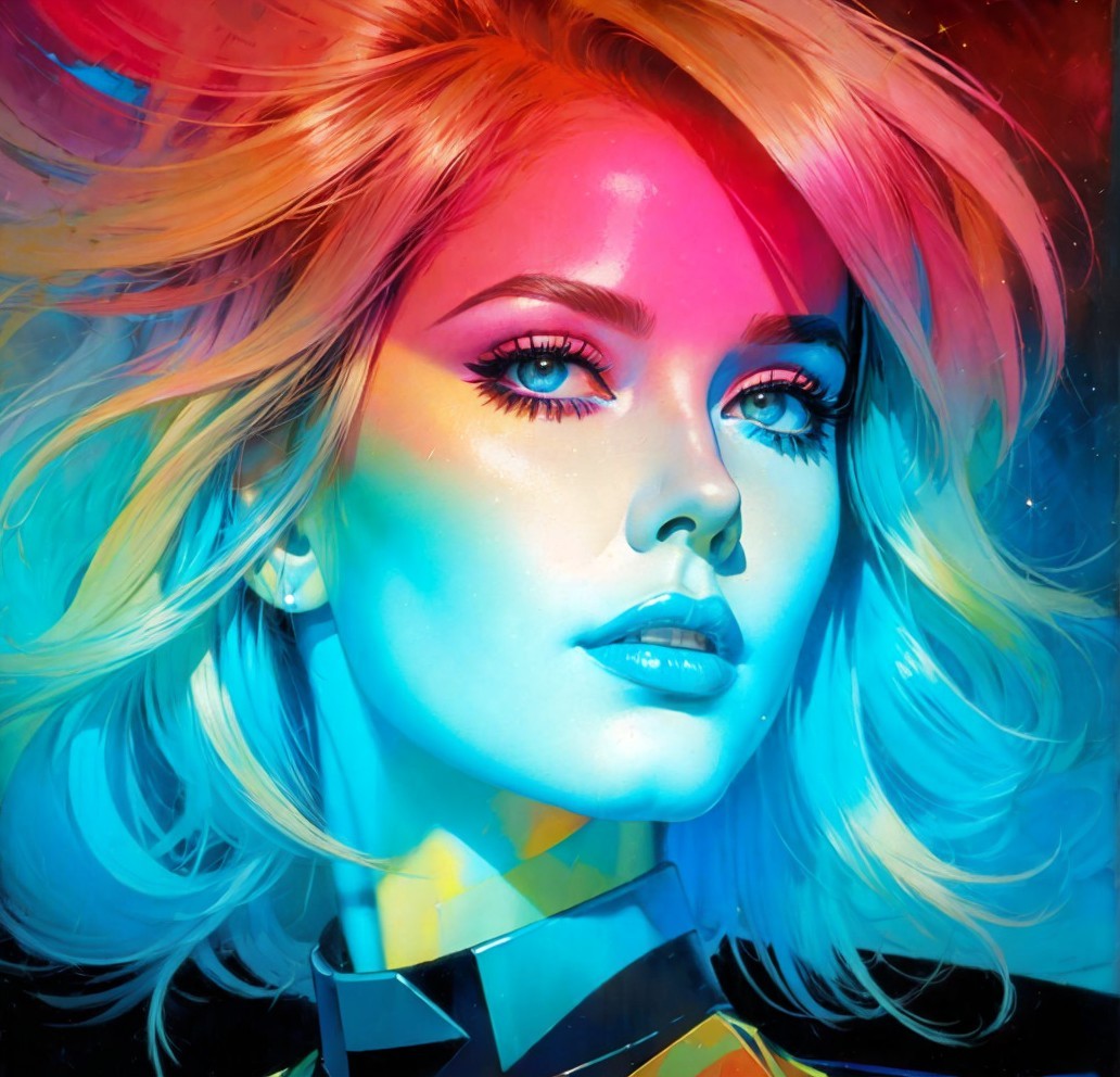 Vibrant Portrait of a Woman in Bold Colors
