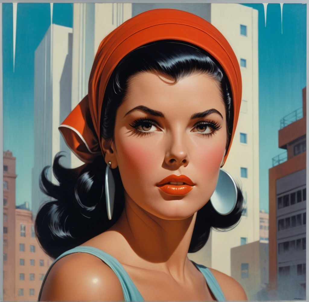 Portrait of a Woman with Elegant Hair and Urban Background