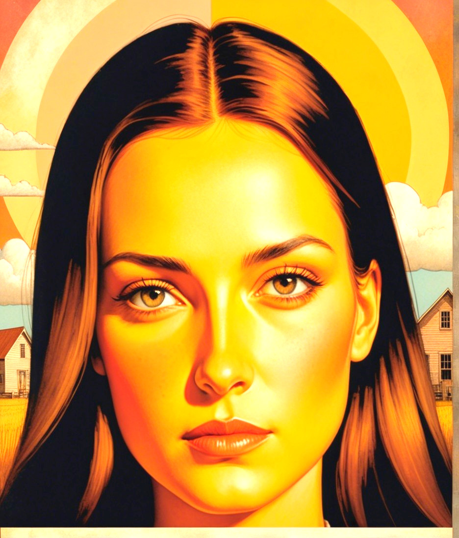 Stylized Portrait of a Young Woman in Warm Hues