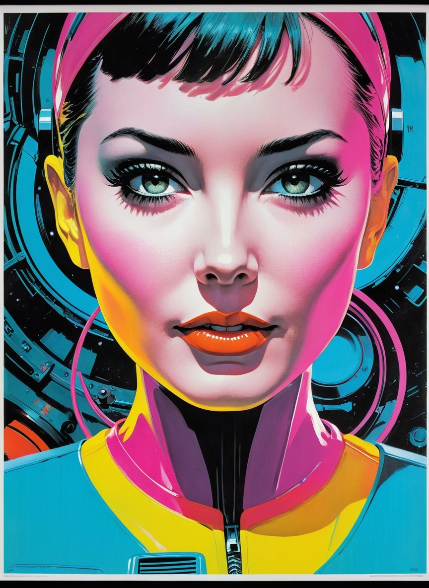 Futuristic Portrait of a Woman with Bold Colors
