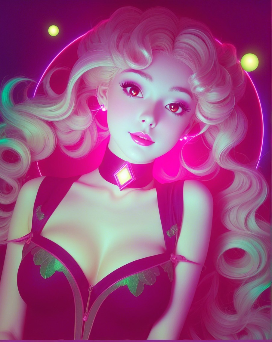 Anime Character with Pastel Hair and Halo Effects