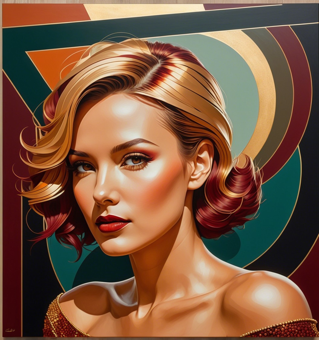 Portrait of a Woman with Vintage-Inspired Hair and Makeup