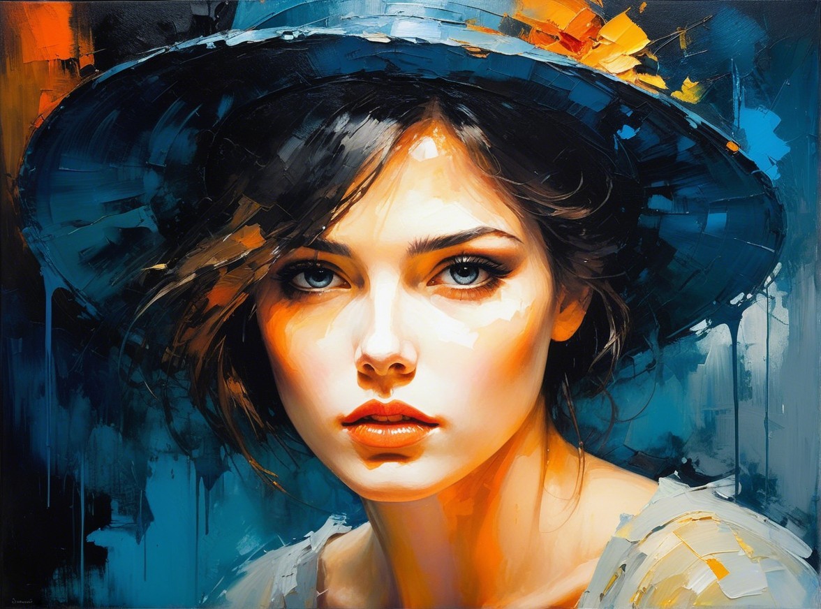 Portrait of a Young Woman with Expressive Features