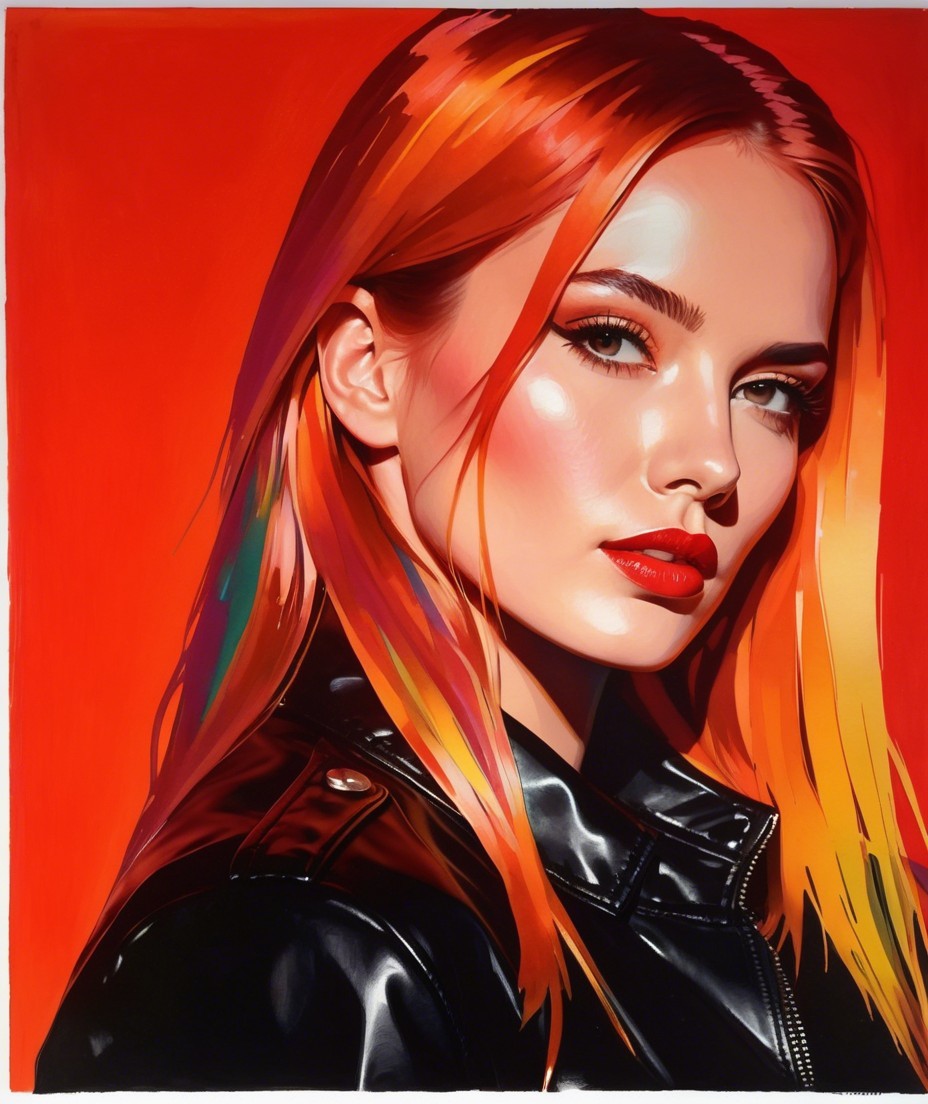 Portrait of a Young Woman with Orange Hair and Jacket